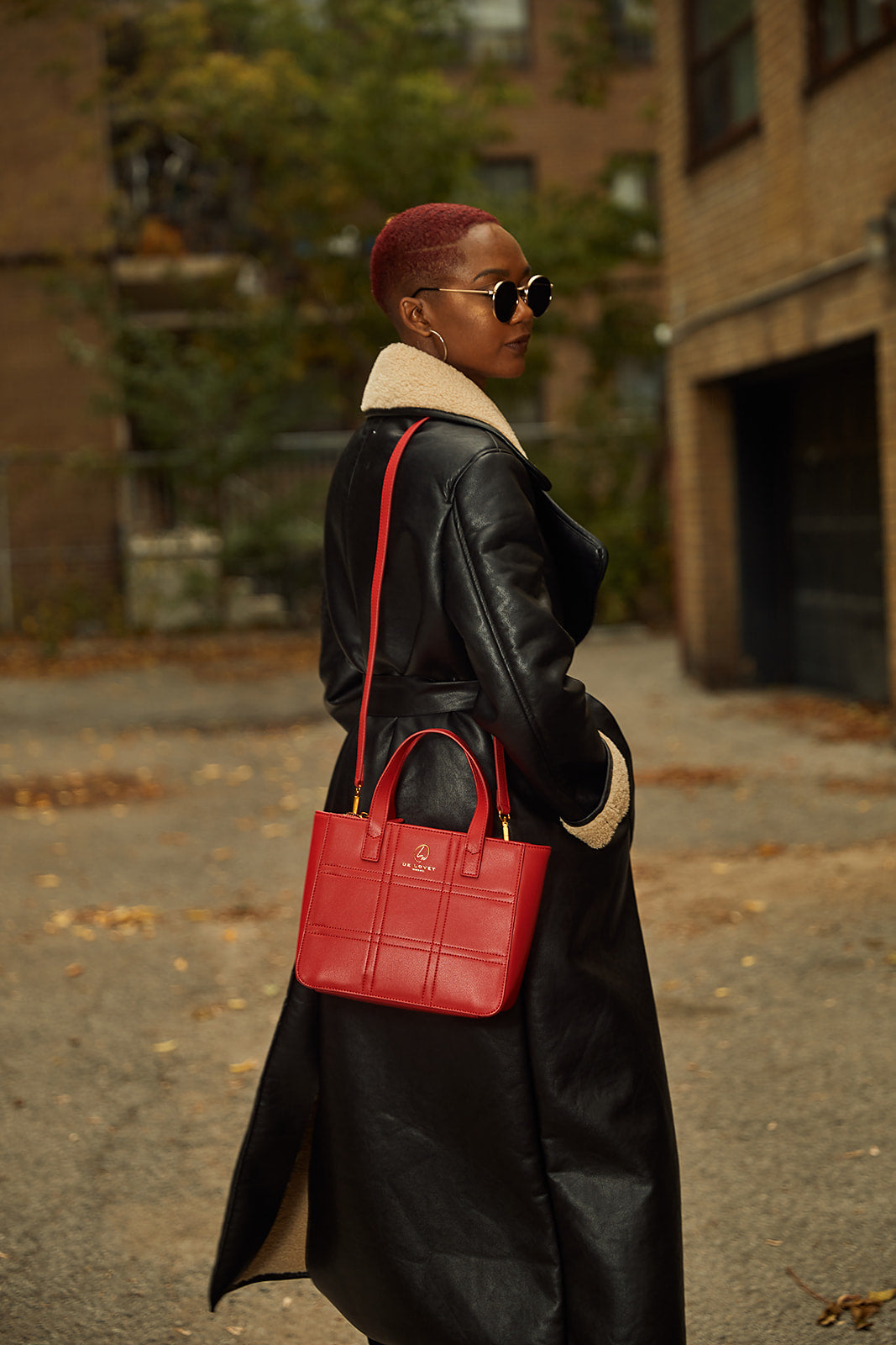ADRIA BLOCK BAG- RED