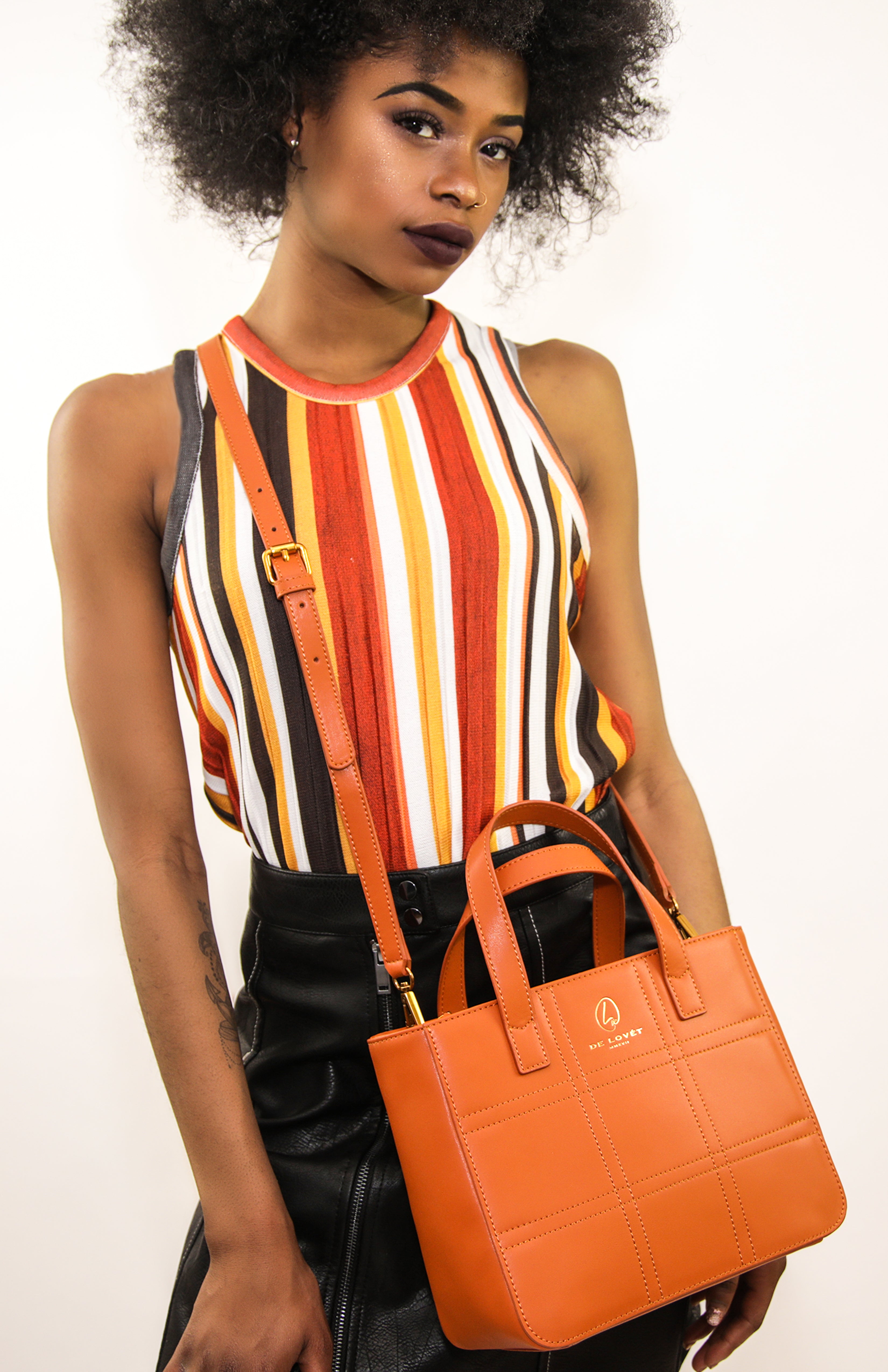 ADRIA BLOCK BAG- ORANGE