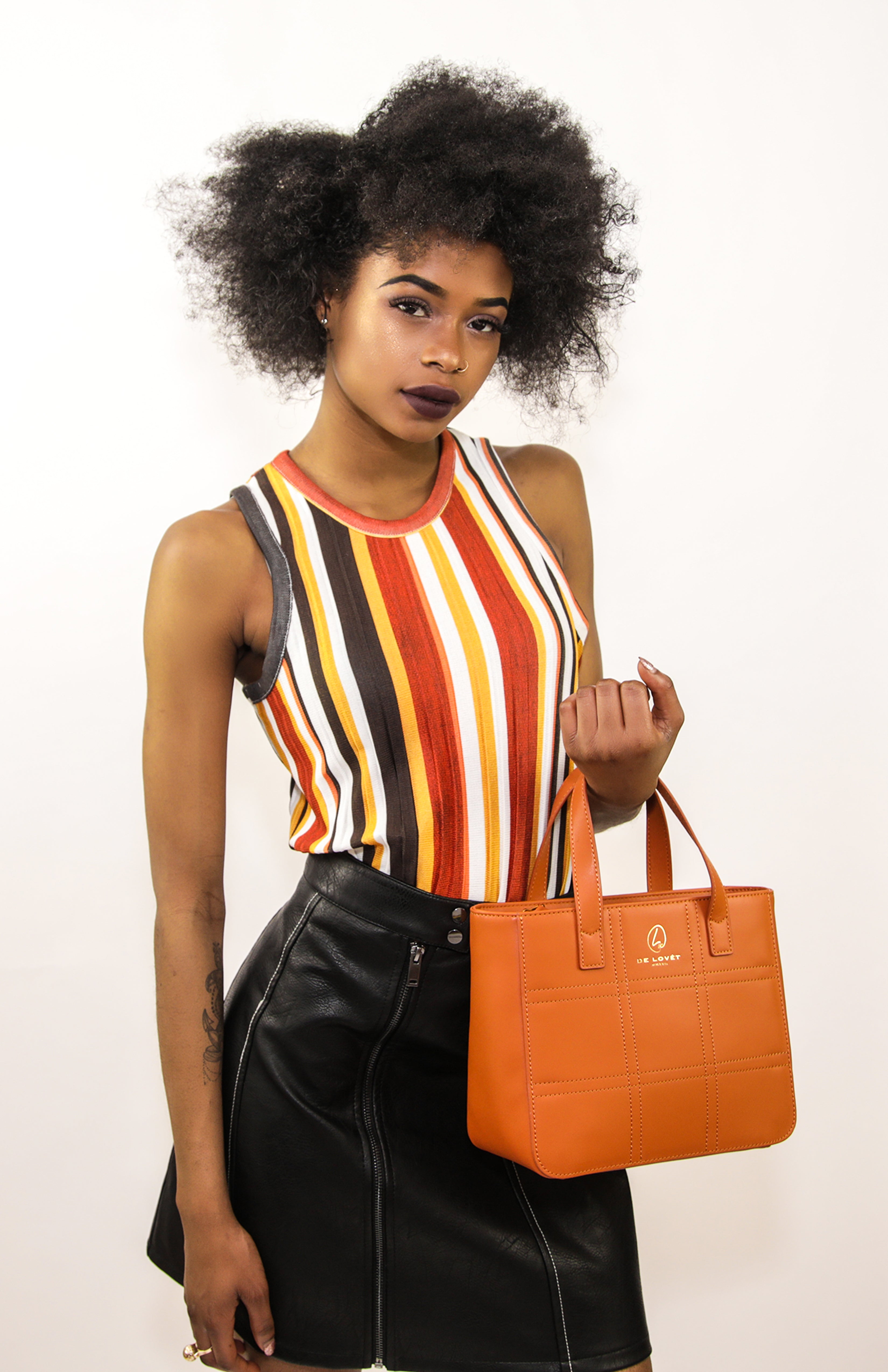 ADRIA BLOCK BAG- ORANGE